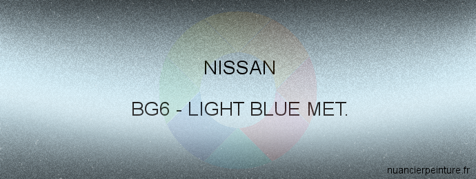 Peinture Nissan BG6 Light Blue Met.