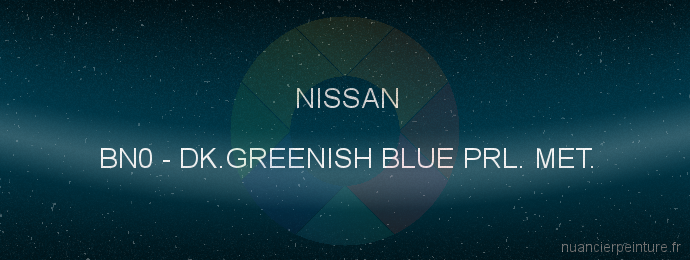 Peinture Nissan BN0 Dk.greenish Blue Prl. Met.