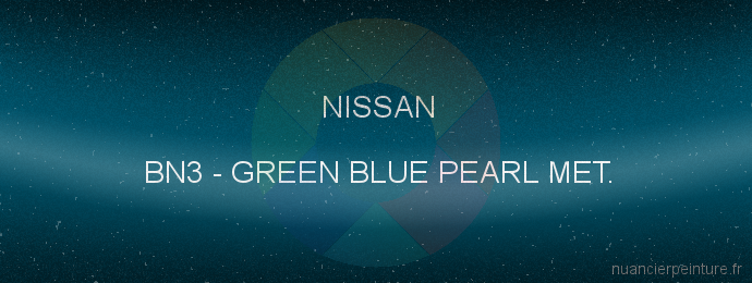 Peinture Nissan BN3 Green Blue Pearl Met.
