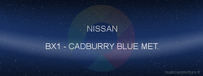Peinture Nissan BX1 Cadburry Blue Met.