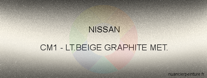 Peinture Nissan CM1 Lt.beige Graphite Met.