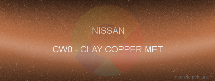 Peinture Nissan CW0 Clay Copper Met.