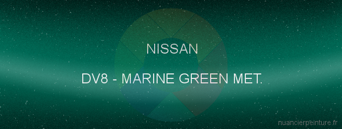 Peinture Nissan DV8 Marine Green Met.