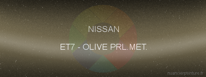 Peinture Nissan ET7 Olive Prl.met.