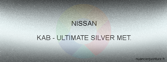 Peinture Nissan KAB Ultimate Silver Met.
