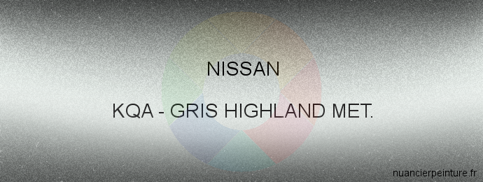 Peinture Nissan KQA Gris Highland Met.