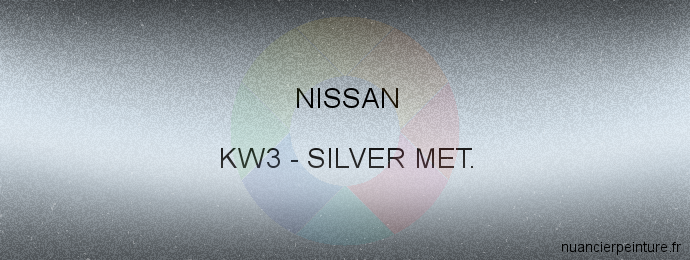 Peinture Nissan KW3 Silver Met.