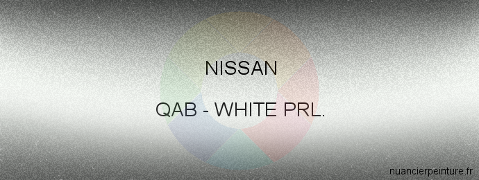 Peinture Nissan QAB White Prl.