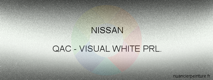 Peinture Nissan QAC Visual White Prl.
