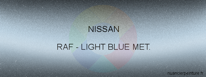 Peinture Nissan RAF Light Blue Met.