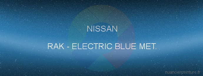 Peinture Nissan RAK Electric Blue Met.