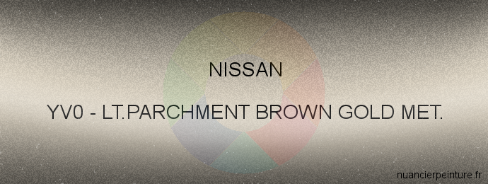 Peinture Nissan YV0 Lt.parchment Brown Gold Met.