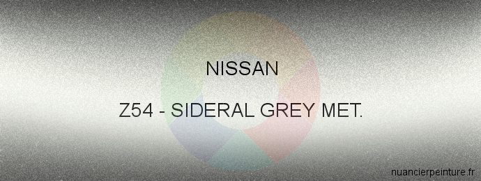 Peinture Nissan Z54 Sideral Grey Met.