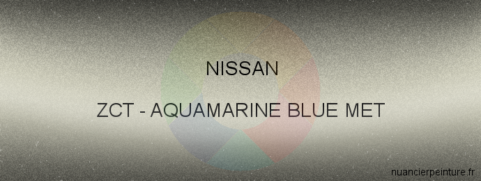 Peinture Nissan ZCT Aquamarine Blue Met