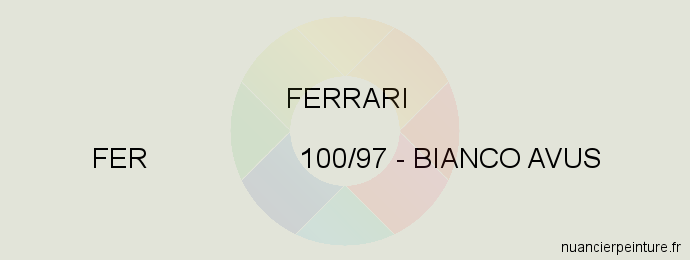 Peinture Ferrari FER 100/97 Bianco Avus