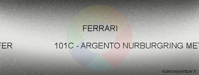 Peinture Ferrari FER 101C Argento Nurburgring Met.