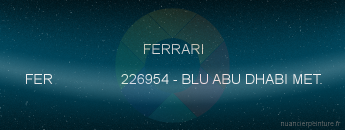 Peinture Ferrari FER 226954 Blu Abu Dhabi Met.