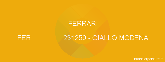 Peinture Ferrari FER 231259 Giallo Modena