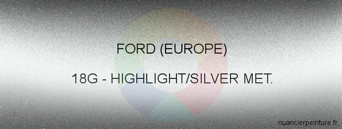 Peinture Ford (europe) 18G Highlight/silver Met.