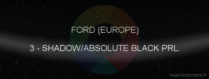 Peinture Ford (europe) 3 Shadow/absolute Black Prl.