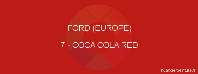 Peinture Ford (europe) 7 Coca Cola Red