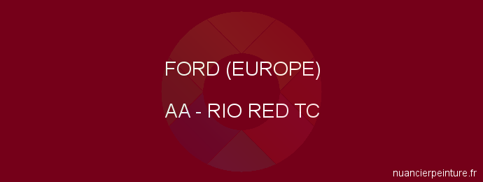 Peinture Ford (europe) AA Rio Red Tc