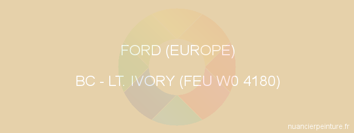 Peinture Ford (europe) BC Lt. Ivory (feu W0 4180)
