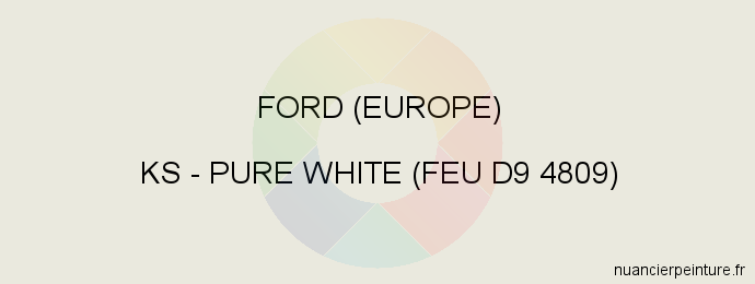 Peinture Ford (europe) KS Pure White (feu D9 4809)
