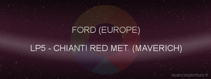 Peinture Ford (europe) LP5 Chianti Red Met. (maverich)