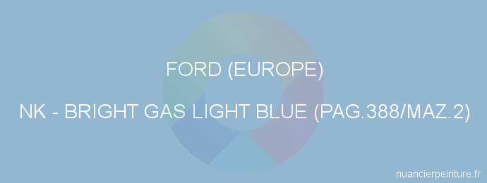 Peinture Ford (europe) NK Bright Gas Light Blue (pag.388/maz.2)
