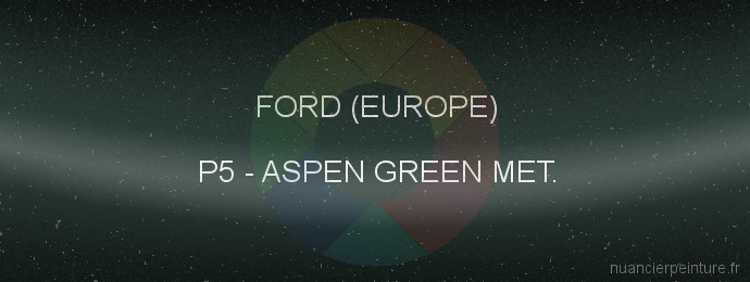 Peinture Ford (europe) P5 Aspen Green Met.