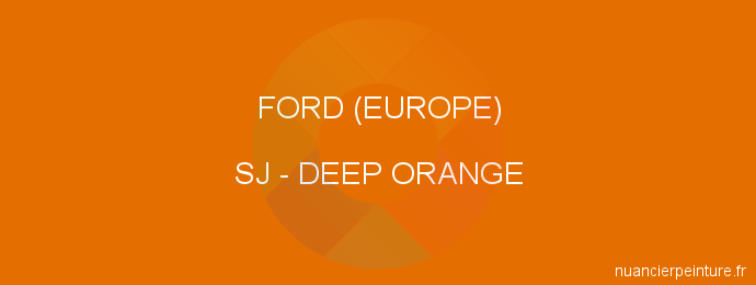 Peinture Ford (europe) SJ Deep Orange