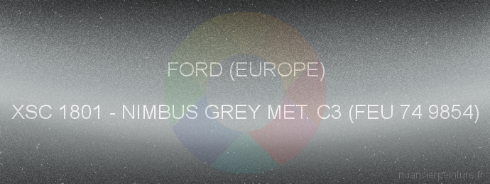 Peinture Ford (europe) XSC 1801 Nimbus Grey Met. C3 (feu 74 9854)