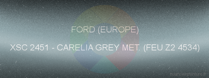 Peinture Ford (europe) XSC 2451 Carelia Grey Met. (feu Z2 4534)