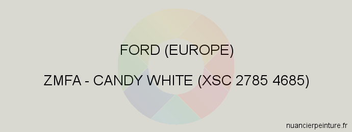Peinture Ford (europe) ZMFA Candy White (xsc 2785 4685)