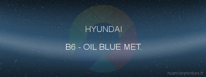 Peinture Hyundai B6 Oil Blue Met.