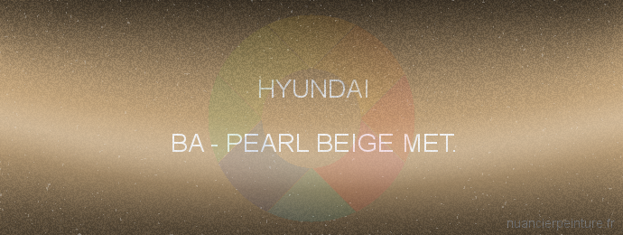 Peinture Hyundai BA Pearl Beige Met.