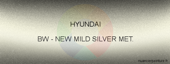 Peinture Hyundai BW New Mild Silver Met.
