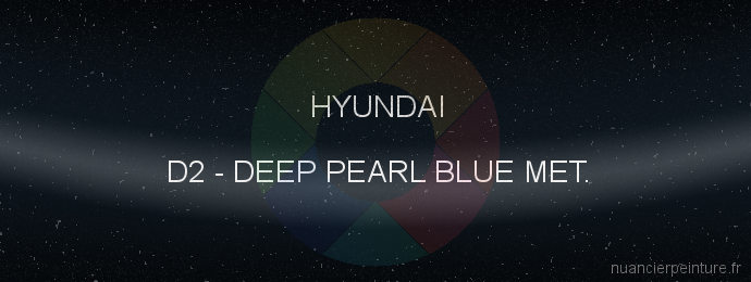 Peinture Hyundai D2 Deep Pearl Blue Met.
