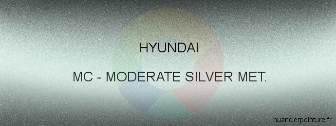 Peinture Hyundai MC Moderate Silver Met.