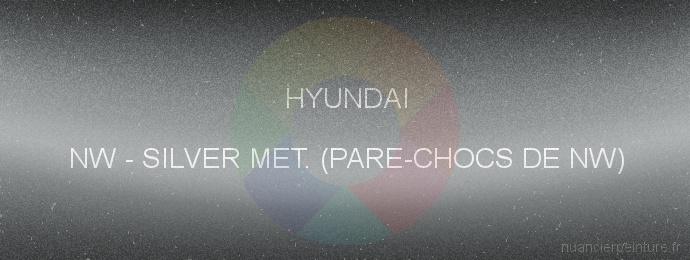 Peinture Hyundai NW Silver Met. (pare-chocs De Nw)