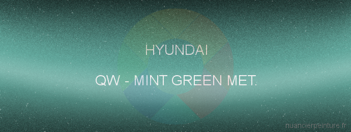 Peinture Hyundai QW Mint Green Met.