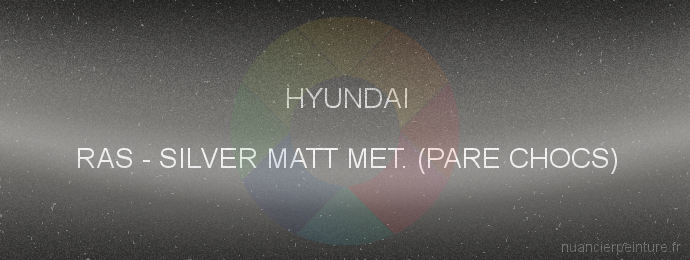 Peinture Hyundai RAS Silver Matt Met. (pare Chocs)