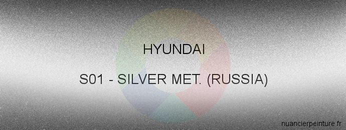 Peinture Hyundai S01 Silver Met. (russia)