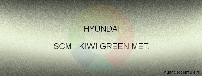 Peinture Hyundai SCM Kiwi Green Met.