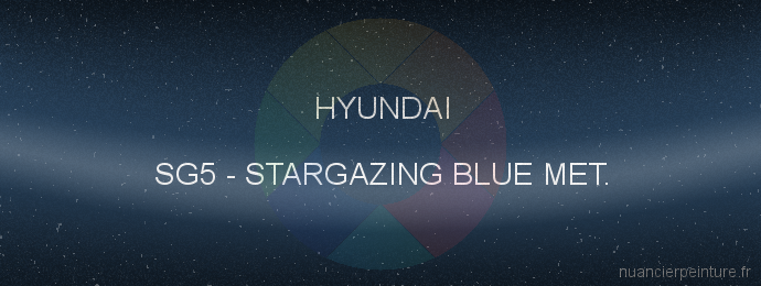 Peinture Hyundai SG5 Stargazing Blue Met.