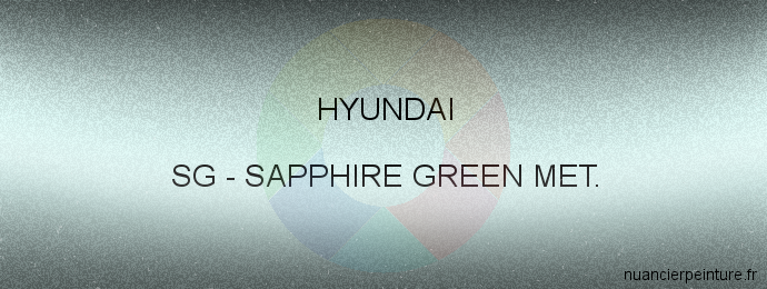 Peinture Hyundai SG Sapphire Green Met.