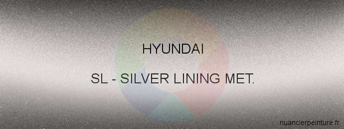 Peinture Hyundai SL Silver Lining Met.