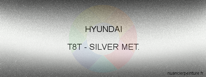 Peinture Hyundai T8T Silver Met.