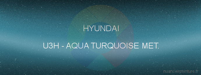 Peinture Hyundai U3H Aqua Turquoise Met.